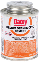 Oatey 31129 Solvent Cement, 8 oz Can, Liquid, Orange